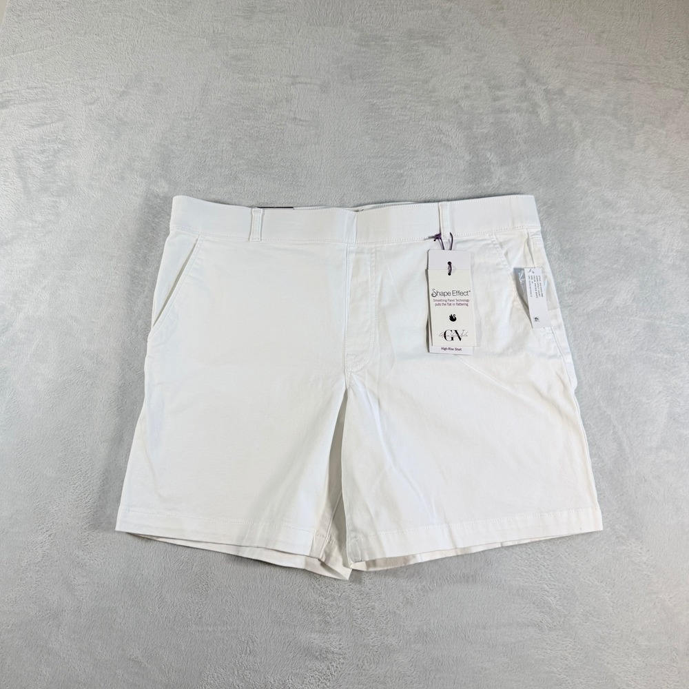Gloria‎ Vanderbilt Shape Effect Womens White High Rise Shorts Size 16 NWT